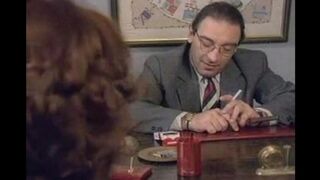 50-year-old man fucks a young student on the table hard