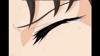 An animated porn comic ends with a wet ending on the huge cock