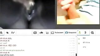 A wife has fun with her husband using a webcam to broadcast their intimate moments