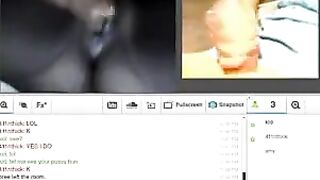 A wife has fun with her husband using a webcam to broadcast their intimate moments