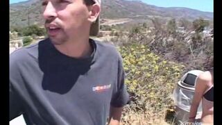 Two sexy guys fucked a girl in her car, capturing the heat