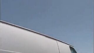 Two sexy guys fucked a girl in her car, capturing the heat