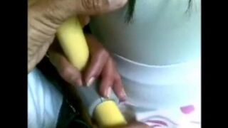 A pervert dude fucked random bitches on the bus and made them cum