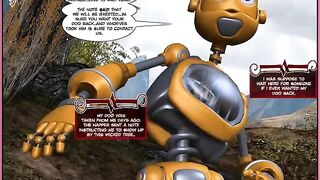 Robot office lady gets coworker to get her off (Animated Comic)
