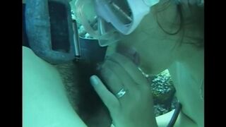 Sex in the pool with a girl with a hairy pussy