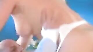 Hard sex with a beautiful girl in white stockings