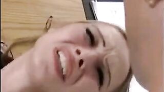 A hand with a member at the same time fucks a girl hard