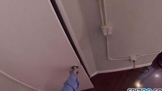 Fucked in stockings by a depraved whore who loves to feel cum on her face
