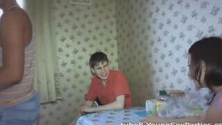 Porn at home: A hot foursome sex party with a swap of partners