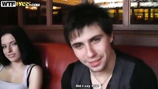 Russian guys picked up girl in the cafe and fucked her in the toilet