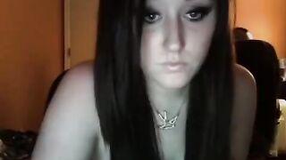 A daughter with big tits is fucking her dad on the webcam