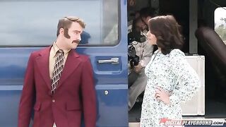 The TV presenter got a colleague's cock after the report