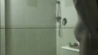 A drunk brunette has sex in the bath with her friend in this steamy Russian scene