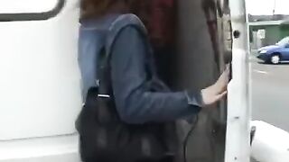 A sexy girl is fucked by two guys in their car