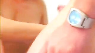 Russian blonde with big boobs makes a stunning blowjob video