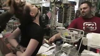 The naughty girl was roughly fucked right in the store