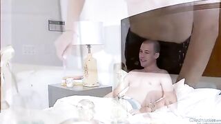 Amber Rain has sex with her husband and his friend in a threesome