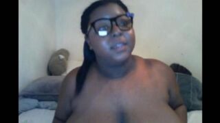 The black woman ended the webcam show with her big natural tits
