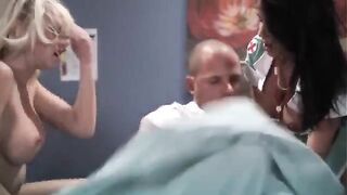 A man fucks two hot nurses in this hot vid