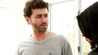 Sexy brunette Veronika Avluv gets her pussy railed by two cocks hard