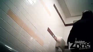 A camera has been secretly placed in the woman's toilet