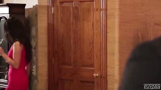 The sisters are blowing a friend in the bathroom, because he wanted it that way