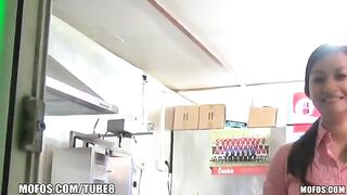 A saleswoman is being fucked for money in this eporno video