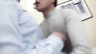 A young girl dressed in a leather skirt fucks like a slut