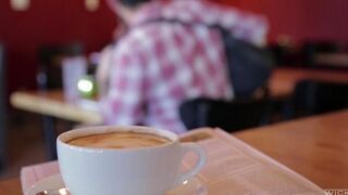 The guy met an Asian in the cafe and took her to fuck