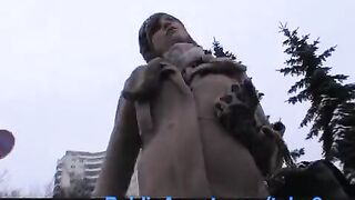 A street girl agreed to do a blowjob for some money