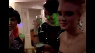 Hot orgy party with young and eager whores