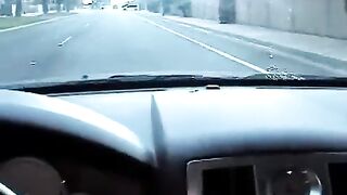 Nikki makes a blowjob right in the car