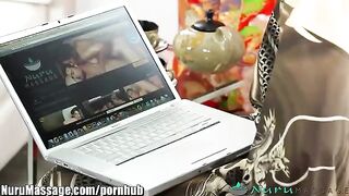 Asian beauty got fucked after oil massage