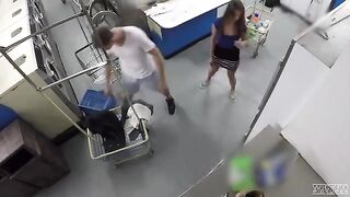 A girl is having sex, unaware that she’s being filmed in laundry