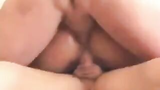 A guy is fucking his wife’s friend on the couch wearing only underwear