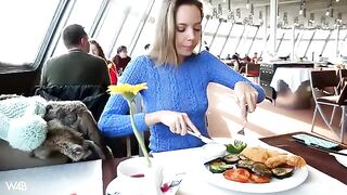 She just can not wait and fucks herself in the car