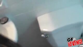 A blowjob with suction at home in the toilet bowl
