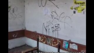 A girl isn't embarrassed to make a blowjob in public places
