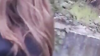 A girl isn't embarrassed to make a blowjob in public places