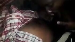 A fat woman fucks a huge black cock in her ass