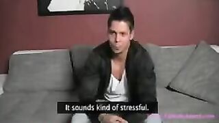 A beautiful girl acts as an agent and conducts a casting for a guy