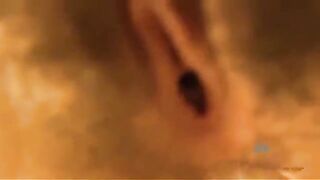 A man masturbates with his hairy crotch, and his girl sucks it all