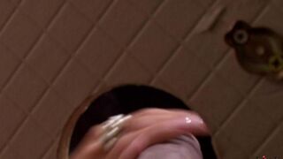 A beauty got a dick through the hole in the toilet bowl