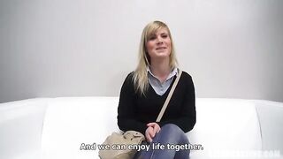 Porn casting with a young 25-year-old Czech woman who loves to suck dick