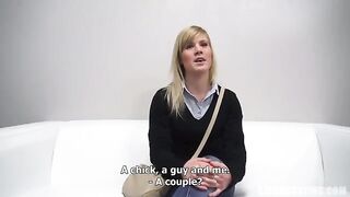 Porn casting with a young 25-year-old Czech woman who loves to suck dick