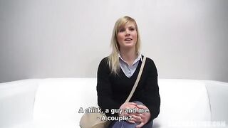 Porn casting with a young 25-year-old Czech woman who loves to suck dick