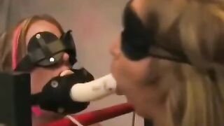 Lesbian bondage with a twist: playing with feet and using sex toys