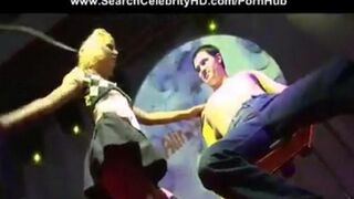 A girl is fucking in the club during a porn show