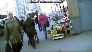A guy picked up a blonde and fucked her on the street, just like that