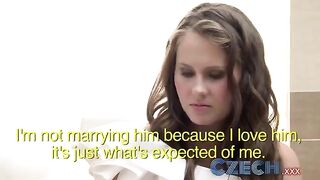 A drunken bride has lesbian sex with a witness to her wedding